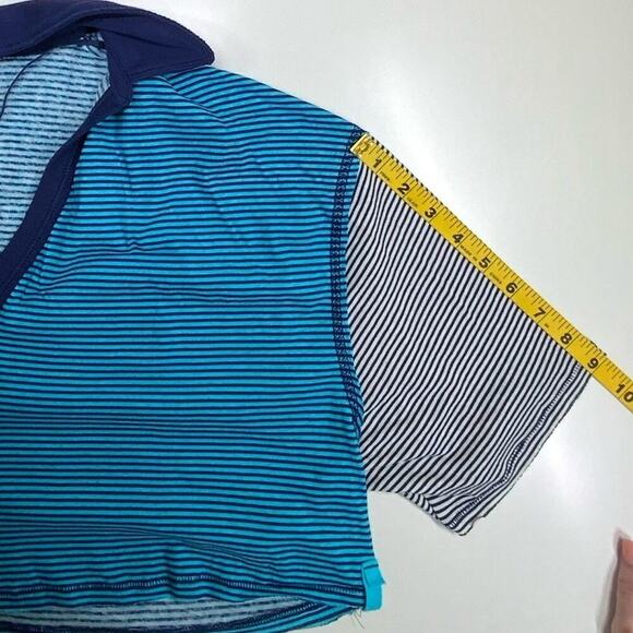 EUC | We the Free | Striped Oversized Crop Top | Blue | Small - Picture 14 of 16